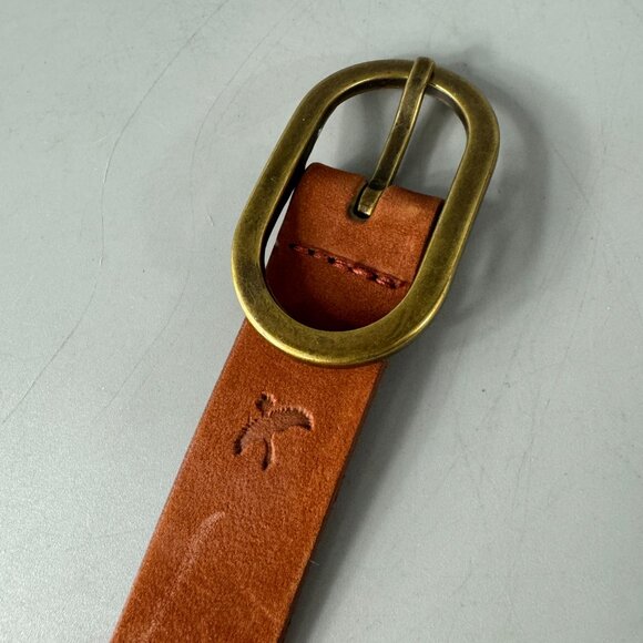 Eddie Bauer Cognac Tan Leather Brass Buckle Women's Belt, Size L - Picture 6 of 12